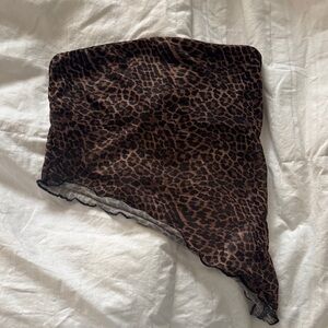 Edikted Brown Leopard Print Scarf